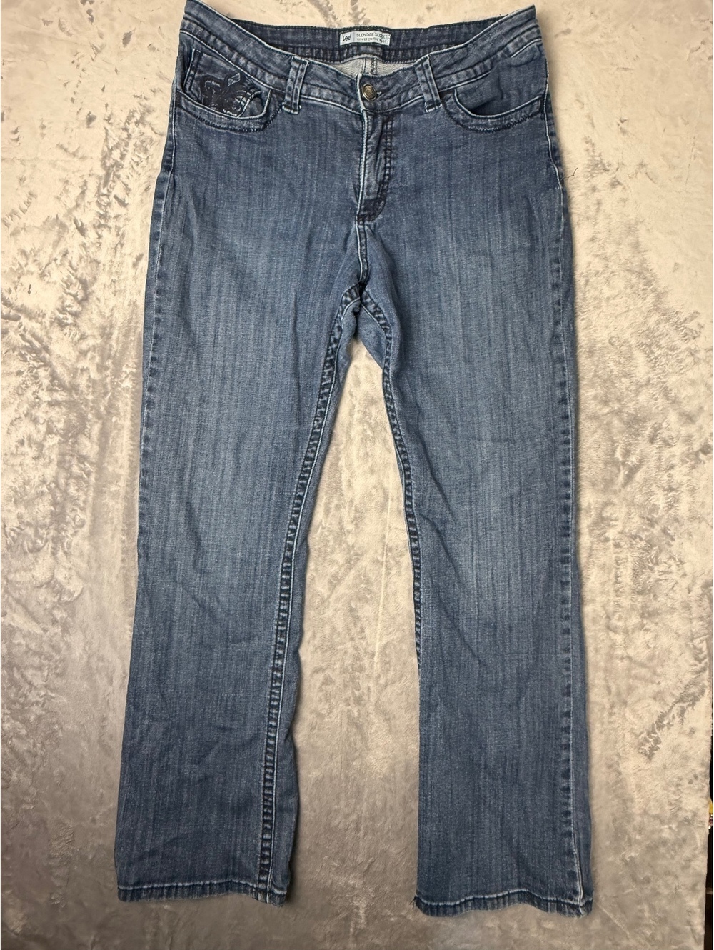 Lee Slender Secret Jeans Womens 10 Medium Blue Denim Bootcut Mid Rise